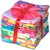 E Trading Inc. Pack of 12 Cotton 3D Printed Multicolor Face Towel (25 cm x 25 cm)
