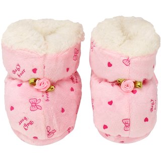 Buy New Born Baby Bootie Shoes With Fur 