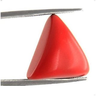                       Red coral stone 6.50 ratti natural  unheated gemstone moonga ( triangle coral ) by Ceylonmine                                              