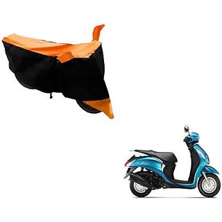 Intenzo Premium  Orange and Black  Two Wheeler Cover for  Yamaha Fascino