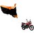 Intenzo Premium  Orange and Black  Two Wheeler Cover for  Yamaha Saluto