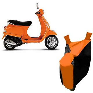 Intenzo Premium  Orange and Black  Two Wheeler Cover for Vespa LX 125