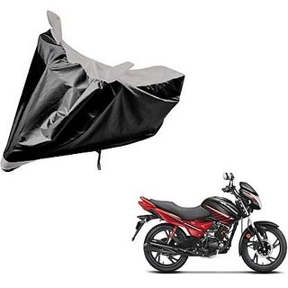 Intenzo Premium Silver and Black  Two Wheeler Cover for  Hero Glamour