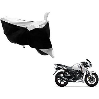 Intenzo Premium Silver and Black  Two Wheeler Cover for  TVS Apache RTR 180