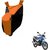 Intenzo Premium  Orange and Black  Two Wheeler Cover for  Bajaj Discover 125