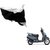 Intenzo Premium Silver and Black  Two Wheeler Cover for  Honda Activa 3G