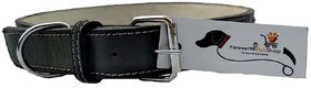 Forever99 Pet Shop pure Leather Dog Collar Black with Padded,Small-12 TO 16 INCH
