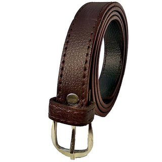 Forever99 Faux Leather Belt for Girl and Ladies and women belts for jeans and Formal Brown width 25mm