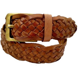                       Forever99 Men's Leather Braided Belt Pure Handcrafted Leather Men's Jeans Braided Unisex Belt Lenth 38 inch                                              