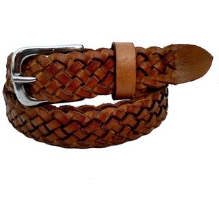                       Forever99 Men's Leather Braided Belt Pure Handcrafted Leather Men's Jeans Braided Unisex Belt Lenth 44 inch                                              