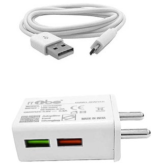 RRTBZ TurboPower 2.4A Fast Travel Charger with Micro USB Cable Mobile Charger Power Adapter Wall Charger White