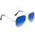 Ivonne Black Blue Mirrored Metal Full Rim Unisex Aviator Sunglasses Pack Of