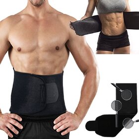 Eastern Club Sweat Waist Belt  Belly Tummy Yoga Wrap Black Exercise Body Slim Look Belt -85 cm