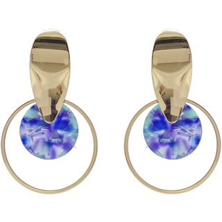 Baby blue hoop earrings with marble effects  Marble Earrings  fab mood