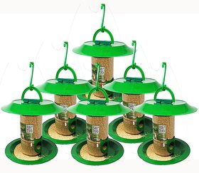small bird feeder with hut ( pack of 6)