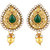 Asmitta Traditional Pear Shape High Gold Plated Matinee Style Pendant Set For Women