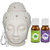 Peepalcomm Electric Buddha Head Aroma Diffuser with Lemongrass Lavender Aroma Oil 10ml Each for Home Office 14x10x10cm