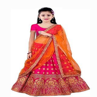 Buy F Plus Fashion Pinkorange Silk Heavy Work Kids Girls Wedding Wear Semi Stitched Lehenga Choli Online Get 64 Off Buy party wears lehenga suit, crop top lehenga, chaniya choli, bridal. f plus fashion pinkorange silk heavy work kids girls wedding wear semi stitched lehenga choli