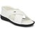 Bucik White Synthetic Leather Slip on Sandals