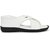 Bucik White Synthetic Leather Slip on Sandals