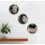 Kartik Flower Round Wall Paintings for Living Room with Wooden Frame and Without Glass - Set of 3