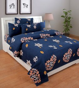 Guru Nanak Enterprises Premium Quality  Double Bed Glace Cotton Bedsheet With Two Pillow Covers