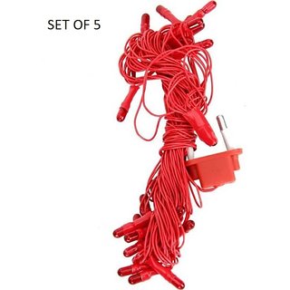 HFK 5 mtr. Pack of 5 Red Diwali Rise Light Jhalar