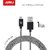 ARU ARC-33 Plus 2.4 Amp Nylon Breaded Type-C Charge  Sync Cable- Black  White