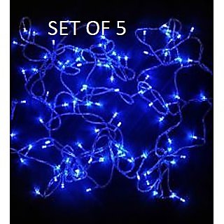 HFK 5 mtr. Pack of 5 Blue Diwali Rise Light Jhalar