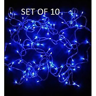 HFK 5 mtr. Pack of 10 Blue Diwali Rise Light Jhalar