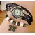 Kayra Beige Round Dial Brown Leather Strap Analog Bracelet Design Watch For Women