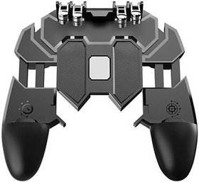 HBNS AK66 Six Finger All-in-One Mobile Game Controller Fire Key Button for PUBG (Black)