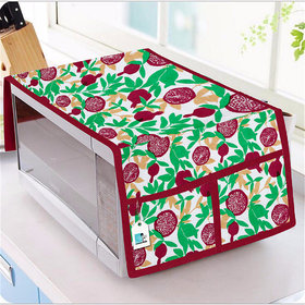 DECOTREE Microwave Oven Top Cover Cotton with Utility 4 Pockets (Size : 14 X 36 Inches, Green)