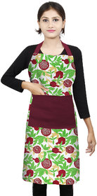 DECOTREE 100% Cotton Bib Apron with 2 Pockets, Adjustable Neck Strap and Extra Long Ties(Single Apron, Green)