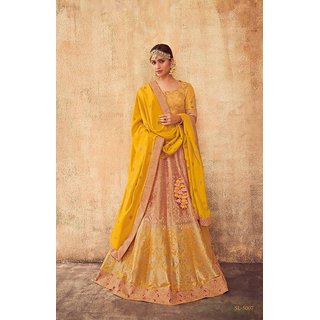 Buy Yellow Coloured Designer Silk Lehenga Choli Online 9597 from ShopClues