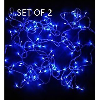                       HFK 5 mtr. Pack of 2 Blue Diwali Rise Light Jhalar                                              