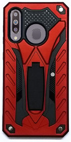 Shining Stars Heavy Duty Hybrid Back Cover with Kick Stand For Samsung Galaxy A60 (Red)