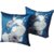 Digitally Printed Decorative Square Velvet Cushion Covers - Set of 5, (24 X 24) Blue