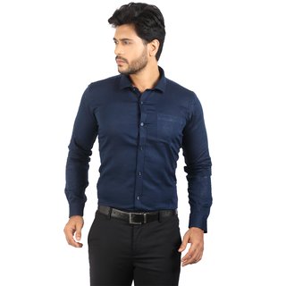 Corporate Club Formal Office Wear Navy Blue Shirt for Mens (GLT-4 )