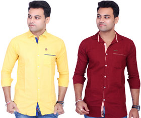La Milano Men's Solid Cotton Casual Shirt