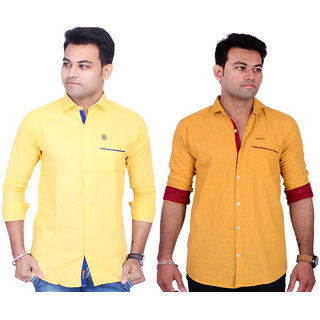 La Milano Men's Solid Cotton Casual Shirt