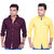 La Milano Men's Solid Cotton Casual Shirt Combo Of Two