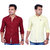 La Milano Men's Solid Cotton Casual Shirt Combo Of Two