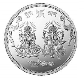 silver coin 20gm laxmi ganesh coin for diwali pujan by Ceylonmine