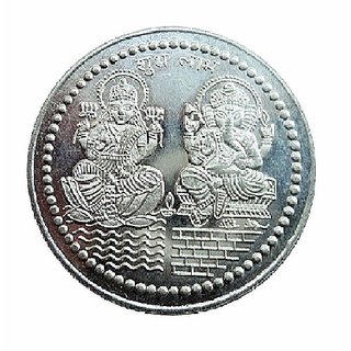 CEYLONMINE 20 gram Silver Ganesh  Laxmi Ji Coin