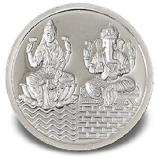 20gm silver coin laxmi  ganesh coin by Ceylonmine