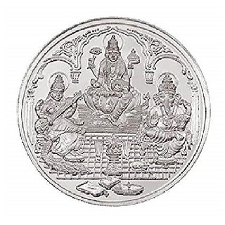                       CEYLONMINE 20 gram Silver Ganesh  Laxmi Ji Coin                                              