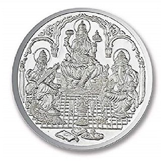                       CEYLONMINE 20 gram Silver Ganesh  Laxmi Ji Coin                                              