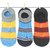 Neska Moda 3 Pair Unisex Multicolor Cotton No Show Loafer Socks S495