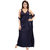 Be You Navy Blue Solid Lace Satin Women Nightwear Set (1 Robe, 1 Nighty, 1 Lingerie Set, 1 NightSuit) (Free Size)